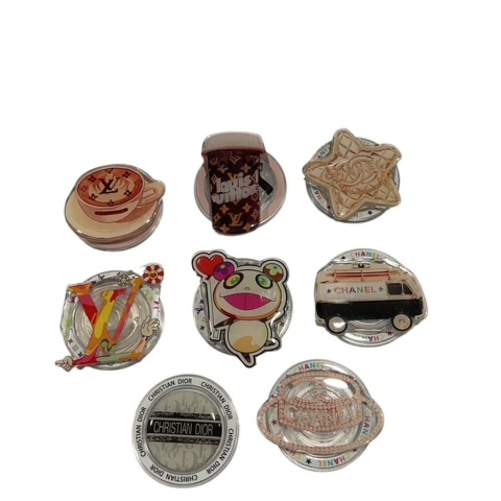 Designer Inspired Pop Socket Phone Grips – Cute Luxury Cartoon & Logo Styles